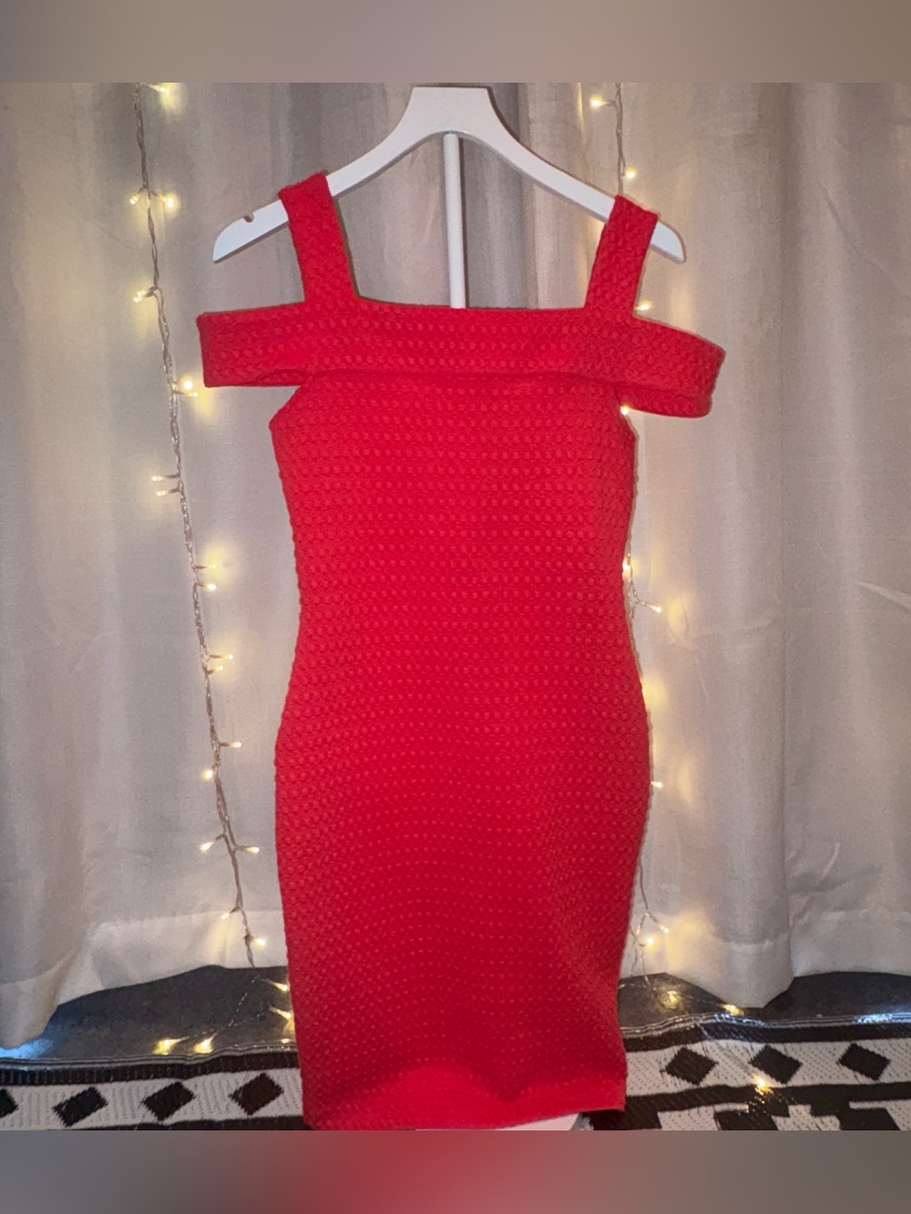 NWT Michael Kors Red Off-Shoulder Bodycon Dress